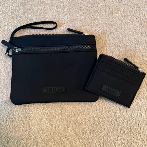 Athleta Handbags - Never used - Athleta Black Wristlet and Card Case Set